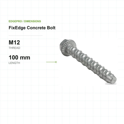 EdgePro FixEdge Concrete Bolt M12, dimensions