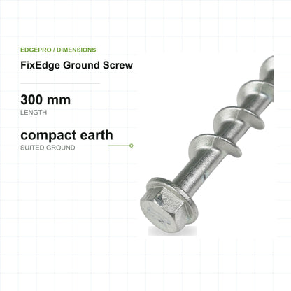 EdgePro FixEdge Ground Screw Anchor, dimensions