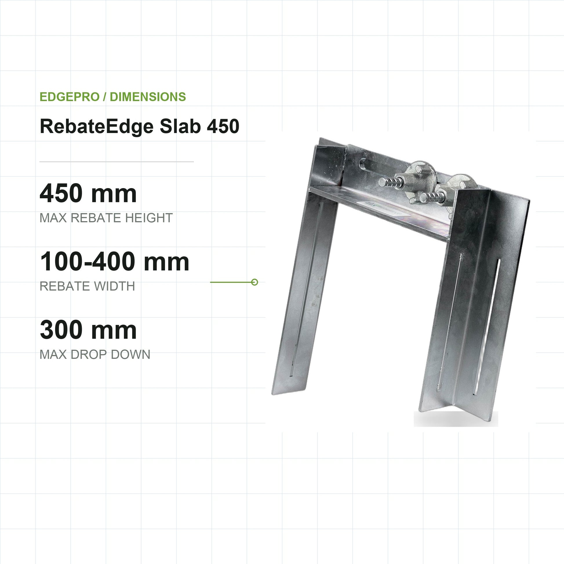 EdgePro RebateEdge Slab 450, dimensions