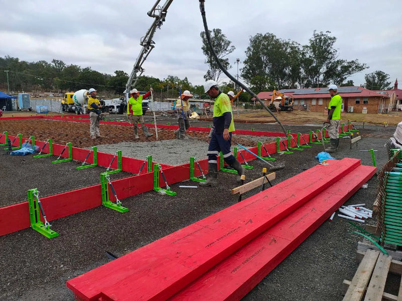 EdgePro braces on the Egan Construction Esk Hospital slab, October 2026